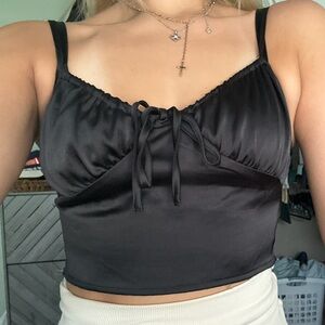 Forever 21 Black Satin Camisole Top